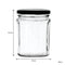 REGENT GLASS FACETED JAR WITH BLACK LID 6 PACK, 380ML