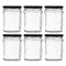 REGENT GLASS FACETED JAR WITH BLACK LID 6 PACK, 380ML