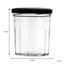 REGENT GLASS FACETED JAR WITH BLACK LID 6 PACK, 250ML