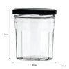 REGENT GLASS FACETED JAR WITH BLACK LID 6 PACK, 250ML