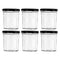 REGENT GLASS FACETED JAR WITH BLACK LID 6 PACK, 250ML