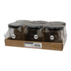 REGENT GLASS FACETED JARS WITH BLACK LIDS 6PK, 300ML