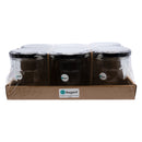 REGENT GLASS FACETED JAR WITH BLACK LID 6 PACK, 250ML