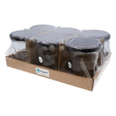 REGENT GLASS FACETED JAR WITH BLACK LID 6 PACK, 250ML