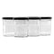 REGENT GLASS FACETED JAR WITH BLACK LID 6 PACK, 200ML
