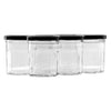 REGENT GLASS FACETED JAR WITH BLACK LID 6 PACK, 200ML