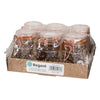 REGENT HERMETIC GLASS HEXAGONAL JARS WITH ROSE GOLD CLIPS 6PK, 100ML