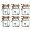 REGENT HERMETIC GLASS HEXAGONAL JARS WITH ROSE GOLD CLIPS 6PK, 100ML
