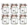 REGENT GLASS HEXAGONAL HERMETIC JARS WITH ROSE GOLD CLIP 6 PACK, 100ML