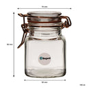REGENT GLASS SQUARE HERMETIC JARS WITH ROSE GOLD CLIP 6 PACK, 100ML (80X50X50MM)