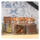 REGENT SQUARE HERMETIC GLASS JARS WITH ROSE GOLD CLIP 6PK, 100ML