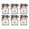 REGENT GLASS SQUARE HERMETIC JARS WITH ROSE GOLD CLIP 6 PACK, 100ML (80X50X50MM)