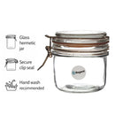 REGENT ROUND HERMETIC GLASS JARS WITH ROSE GOLD CLIP SEAL 6PK, 200ML