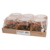 REGENT ROUND HERMETIC GLASS JARS WITH ROSE GOLD CLIP SEAL 6PK, 200ML