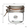 REGENT GLASS ROUND HERMETIC JARS WITH ROSE GOLD CLIP 6 PACK, 200ML (80MM DIAX85MM)
