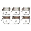 REGENT GLASS ROUND HERMETIC JARS WITH ROSE GOLD CLIP 6 PACK, 200ML (80MM DIAX85MM)