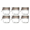 REGENT ROUND HERMETIC GLASS JARS WITH ROSE GOLD CLIP SEAL 6PK, 200ML
