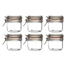 REGENT ROUND HERMETIC GLASS JARS WITH ROSE GOLD CLIP SEAL 6PK, 200ML
