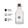 REGENT GLASS SQUARE BOTTLES WITH CORK LIDS 6PK, 120ML