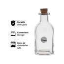 REGENT GLASS SQUARE BOTTLES WITH CORK LIDS 6PK, 120ML