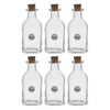 REGENT GLASS SQUARE BOTTLES WITH CORK LIDS 6PK, 120ML
