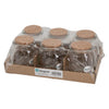 REGENT GLASS ROUND BOTTLES WITH CORK LIDS 6 PACK, 260ML (80MM DIAX94MM)