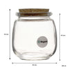 REGENT GLASS ROUND BOTTLES WITH CORK LIDS 6 PACK, 260ML (80MM DIAX94MM)