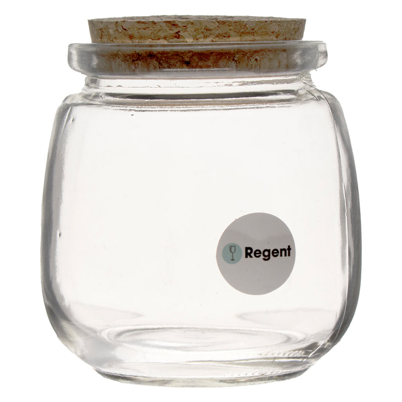 REGENT GLASS ROUND BOTTLES WITH CORK LIDS 6 PACK, 260ML (80MM DIAX94MM)