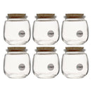 REGENT GLASS ROUND BOTTLES WITH CORK LIDS 6 PACK, 260ML (80MM DIAX94MM)