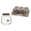 REGENT GLASS ROUND BOTTLES WITH CORK LIDS 6 PACK, 260ML (80MM DIAX94MM)
