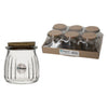 REGENT GLASS ROUND RIBBED JARS WITH CORK LIDS 6PK, 160ML