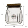 REGENT GLASS ROUND RIBBED JARS WITH CORK LIDS 6PK, 160ML