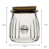 REGENT GLASS ROUND RIBBED JARS WITH CORK LIDS 6 PACK, 160ML (71MM DIAX80MM)