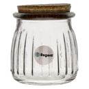 REGENT GLASS ROUND RIBBED JARS WITH CORK LIDS 6 PACK, 160ML (71MM DIAX80MM)