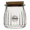 REGENT GLASS ROUND RIBBED JARS WITH CORK LIDS 6 PACK, 160ML (71MM DIAX80MM)