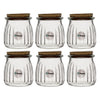 REGENT GLASS ROUND RIBBED JARS WITH CORK LIDS 6PK, 160ML