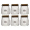 REGENT GLASS ROUND RIBBED JARS WITH CORK LIDS 6 PACK, 160ML (71MM DIAX80MM)