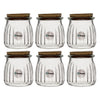 REGENT GLASS ROUND RIBBED JARS WITH CORK LIDS 6 PACK, 160ML (71MM DIAX80MM)