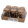REGENT GLASS ROUND BOTTLES WITH CORK LIDS 6 PACK, 100ML (56MM DIAX76MM)