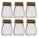 REGENT GLASS ROUND BOTTLES WITH CORK LIDS 6PK, 100ML