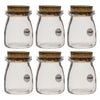 REGENT GLASS ROUND BOTTLES WITH CORK LIDS 6 PACK, 100ML (56MM DIAX76MM)