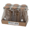 REGENT GLASS ROUND BOTTLES WITH CORK LIDS 6PK, 190ML