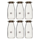 REGENT GLASS ROUND BOTTLES WITH CORK LIDS 6 PACK, 190ML (57MM DIAX133MM)