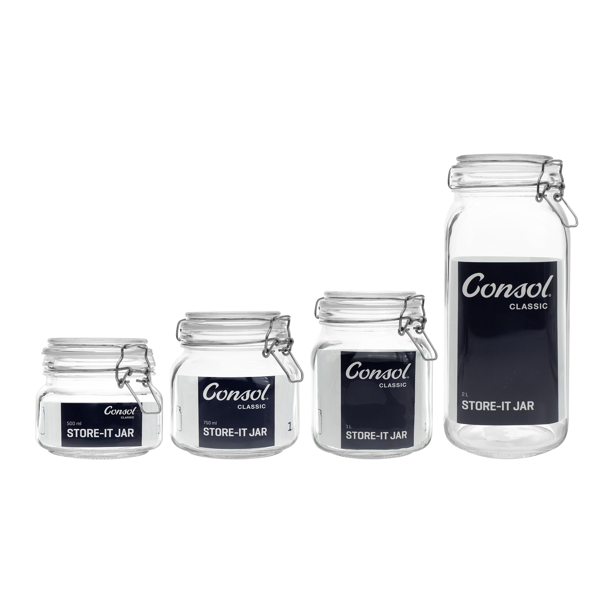 CONSOL STORE-IT JAR WITH CLIP TOP LID, 500ML