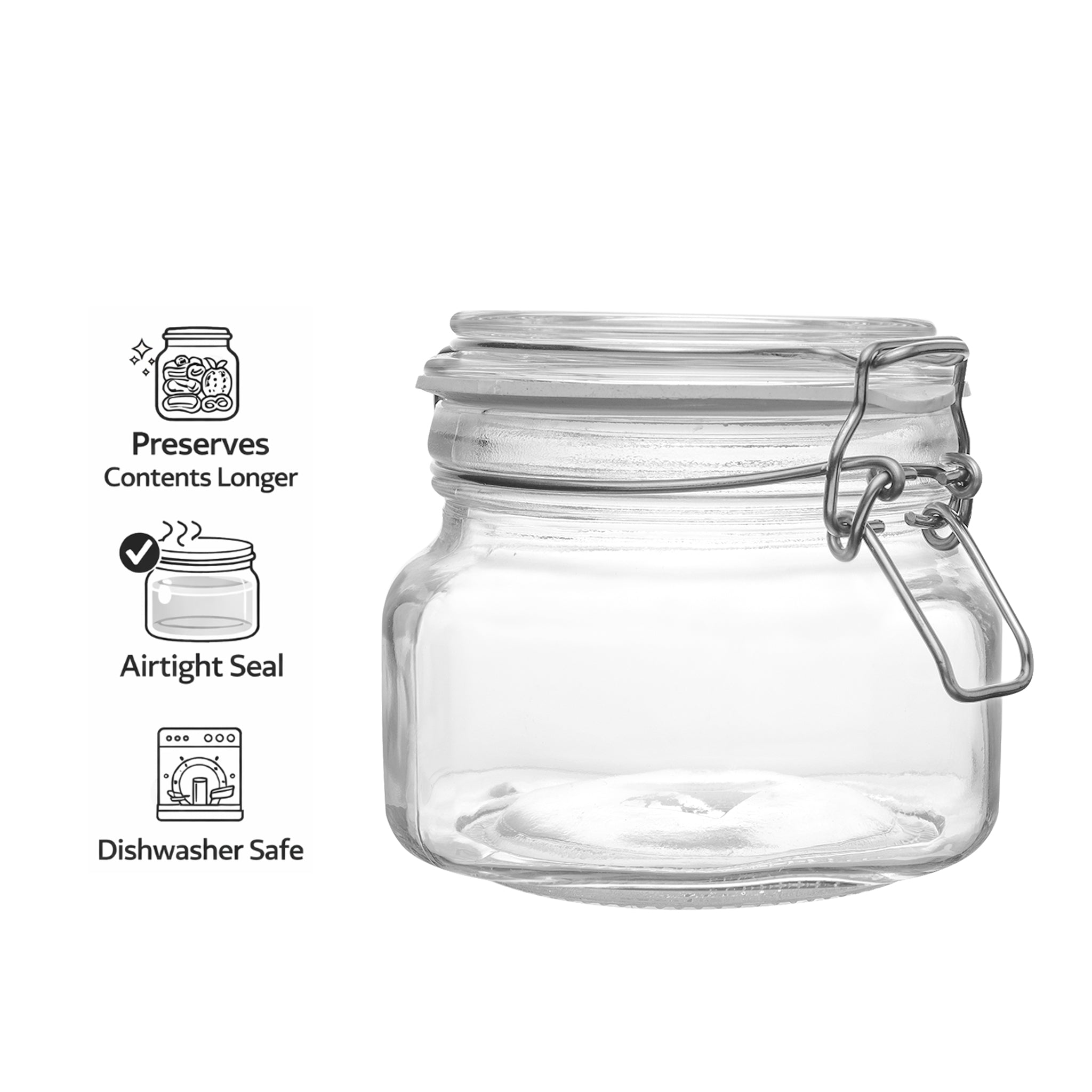 CONSOL STORE-IT JAR WITH CLIP TOP LID, 500ML