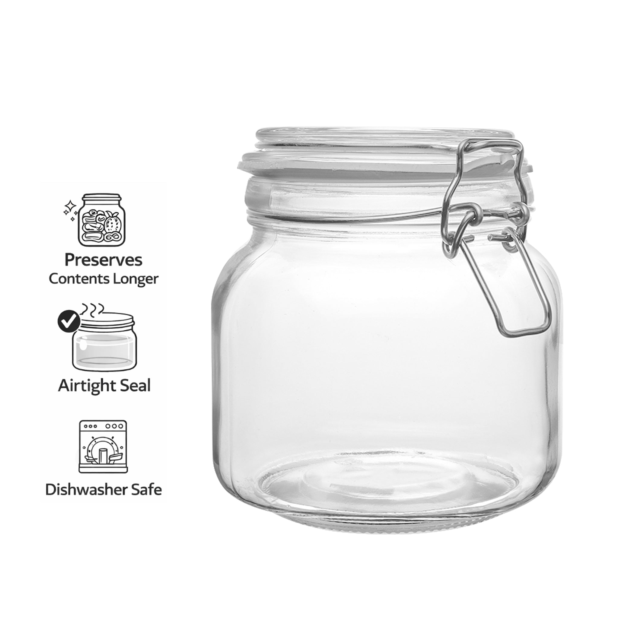 CONSOL STORE-IT JAR WITH CLIP TOP LID, 750ML