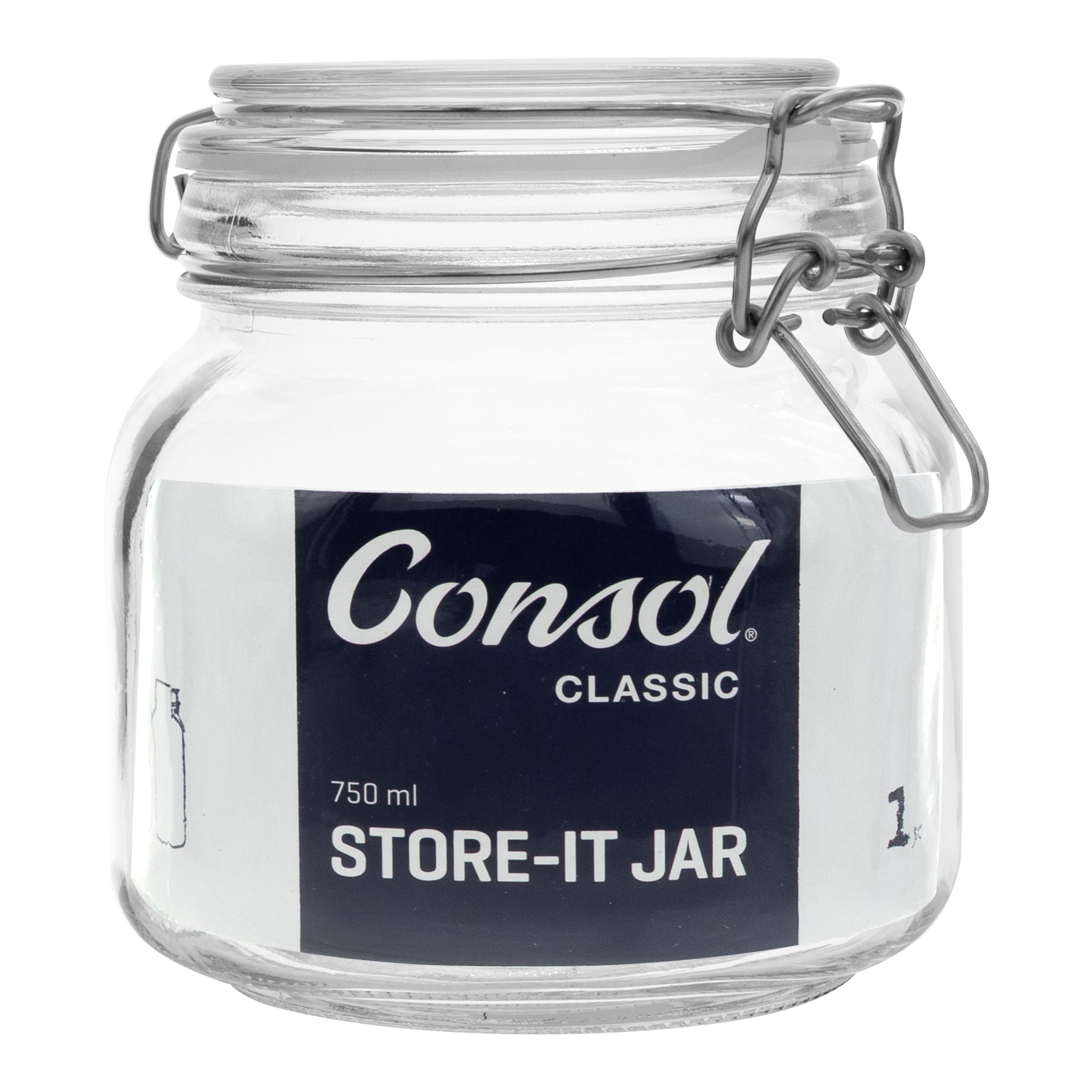 CONSOL STORE-IT JAR WITH CLIP TOP LID, 750ML