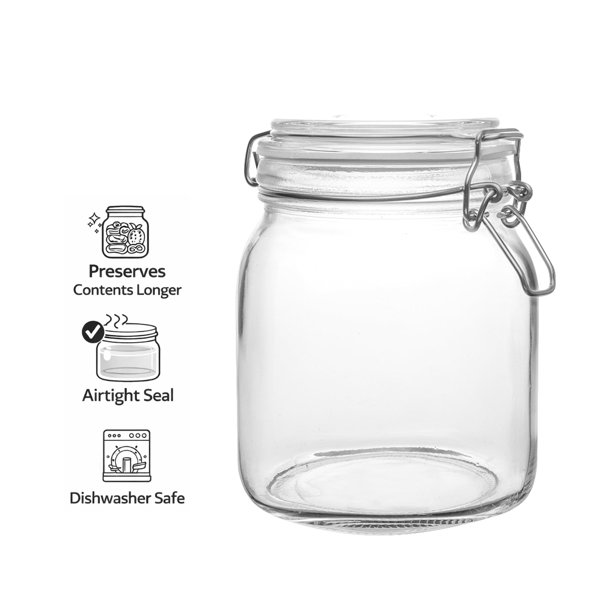 CONSOL STORE-IT JAR WITH CLIP TOP LID, 1L