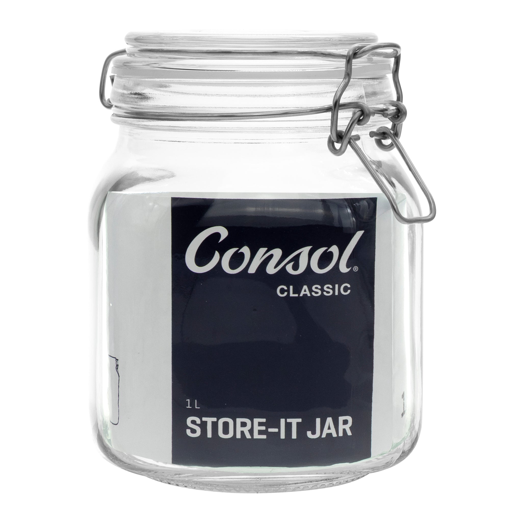 CONSOL STORE-IT JAR WITH CLIP TOP LID, 1L