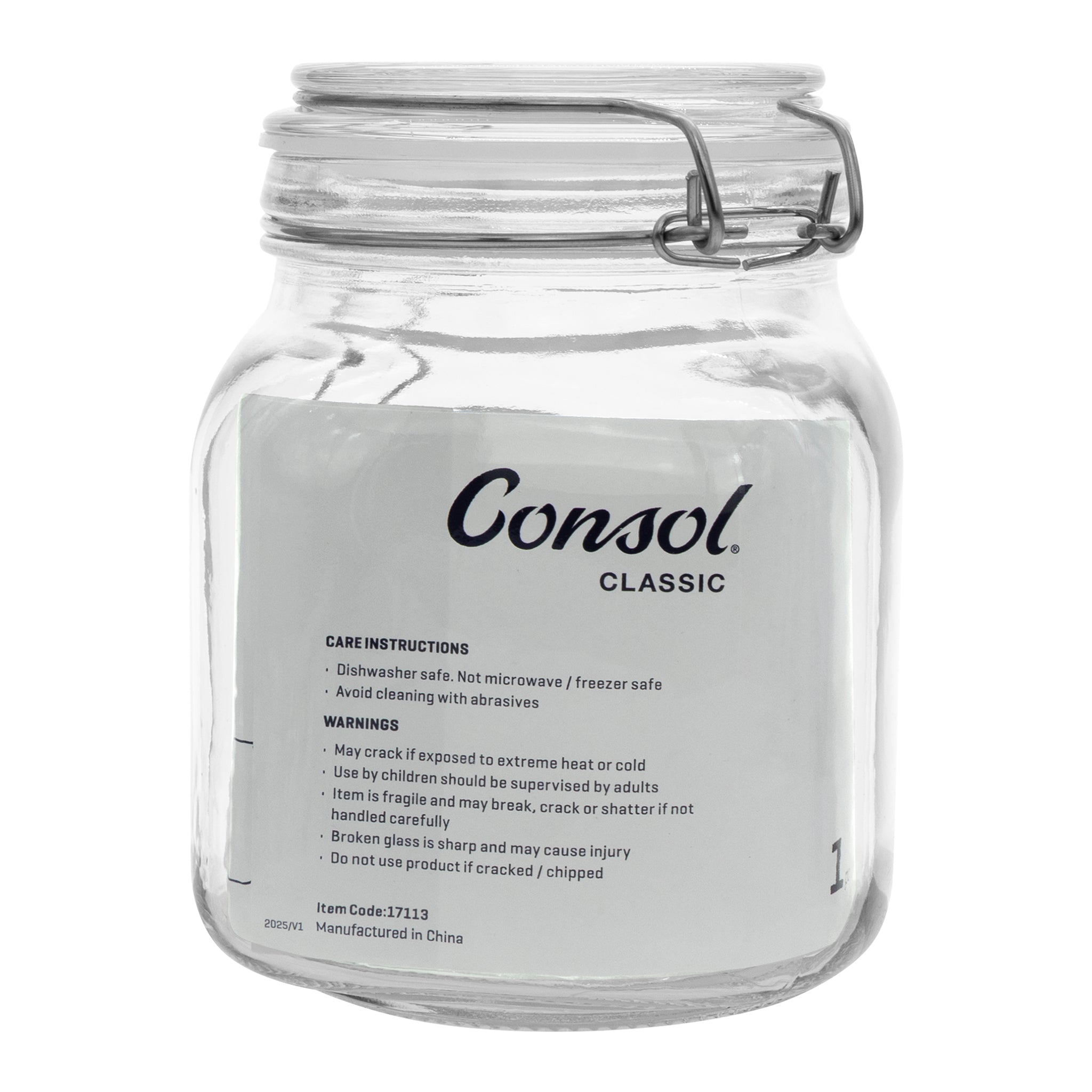 CONSOL STORE-IT JAR WITH CLIP TOP LID, 1L